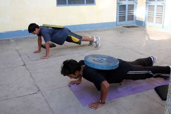 weighted push ups