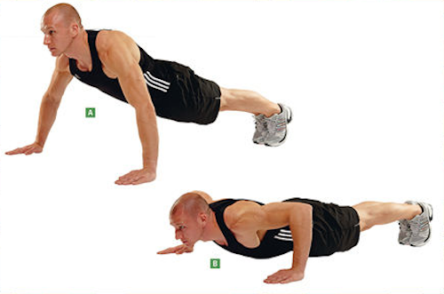 Wide grid push-ups