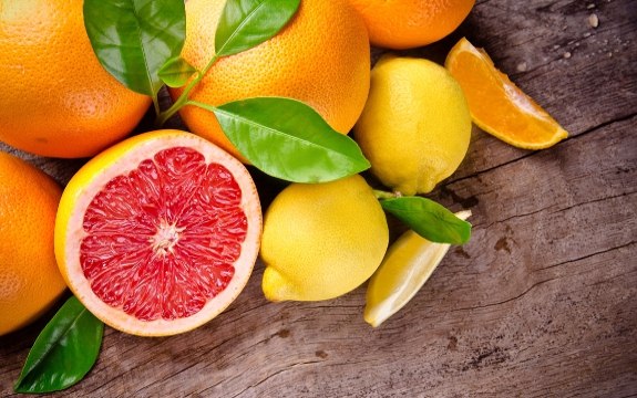 grapefruit and lemon