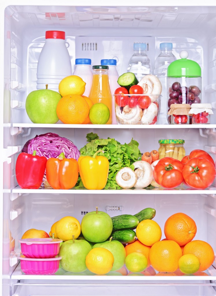 fridge with healthy food