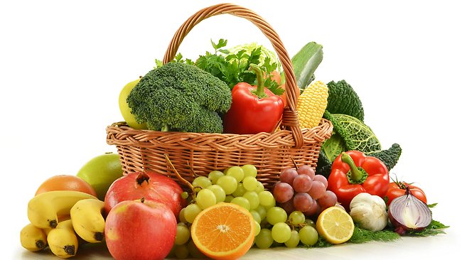 basket of fruits and vege